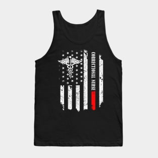 Correctional Nurse American Flag Thin Line Nursing Tank Top